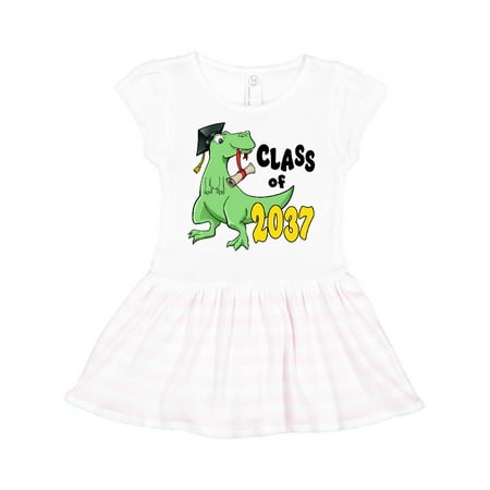 

Inktastic Class of 2037 green dinosaur with cap and diploma Gift Toddler Girl Dress