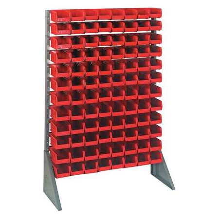 - Single Sided Bin Rail Unit, 96 Bins, Red QUANTUM STORAGE SYSTEMS QRU-12S-210-96RD