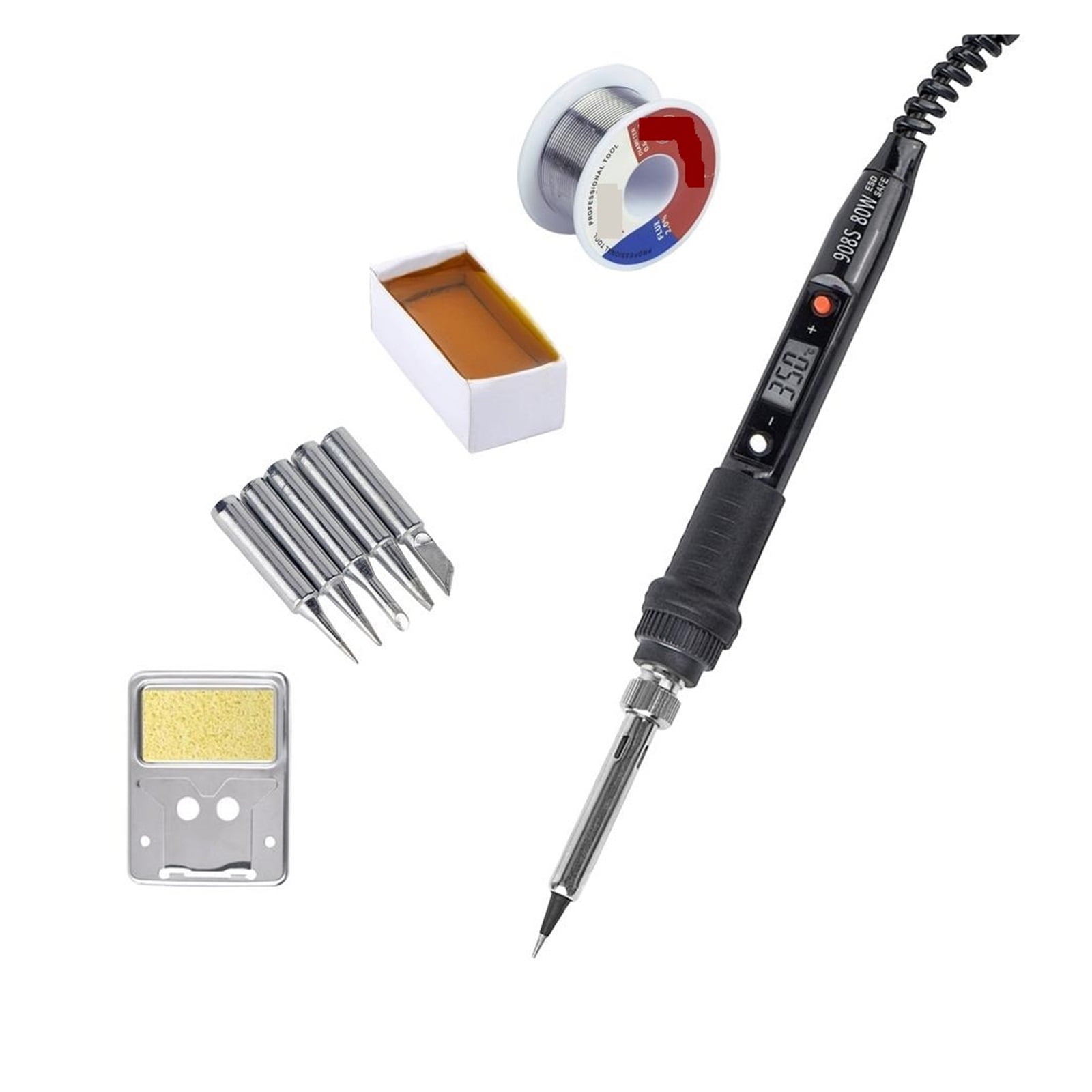 Electric Soldering Iron Kit,LCD Digital Welding Pen BGA Soldering Iron,Solder Welder Tip Tin Pencil For Home DIY 80W ,Accurate Temperature Control