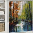 thumbnail image 6 of Creowell Fall Colors Printed Shower Curtain Set with Hooks, 100% Polyester Fabric, Bathroom Decoration, Various Sizes 69x72, 6 of 7