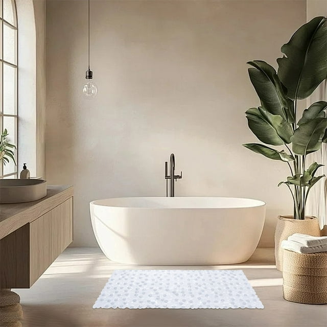 Xihbxyly Alfombra de Baño Antideslizante de Pvc con Superficie de Guijarros, Larga y Antideslizante, Apta para Piscina, Ducha E Inodoro, Fácil de Limpiar, Diseño Elegante, 40 X 100 Cm.