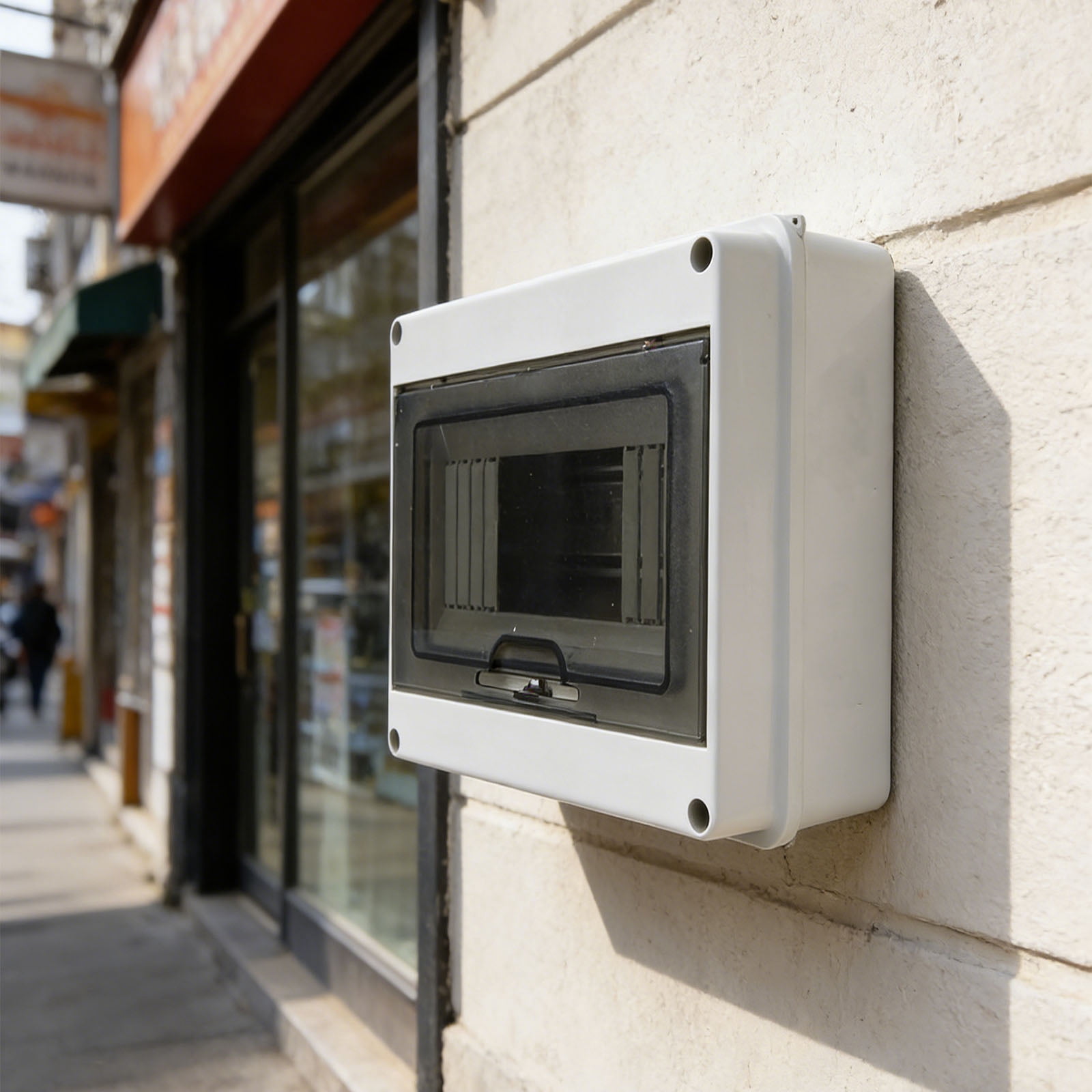 Water Resistant Mountable Electrical Panel Enclosure With 2 Position Current Interrupter For Indoor Outdoor Application