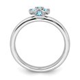 thumbnail image 2 of Sterling Silver Stackable Expressions Rhodium Blue Topaz Cross Ring Size 10, 2 of 3