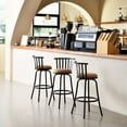 thumbnail image 2 of Homy Casa Set of 3 Vintage Industrial Barstool with Adjustable Height Faux Suede Seat, 2 of 9