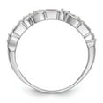 thumbnail image 2 of 14K White Gold Ring Band Wedding Sapphire (Colors) Square Pink Diamond Round, Size 7, 2 of 7