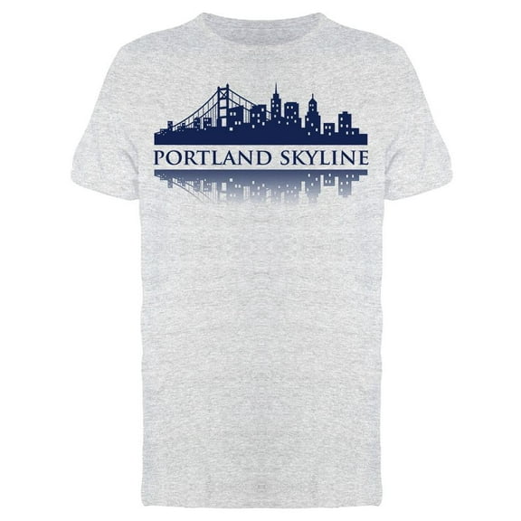 Portland Skyline Mirror T-Shirt Men -Image by Shutterstock, Male Medium