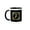 Black/White, variant on 3drose, Letter P- Image of Monogram with Crown and Blue Star- Not Metal Foil, 11oz Two-tone Yellow Mug