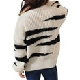thumbnail image 4 of hirigin Fluffy Women Sweater Irregular Stripe Contrast Color Casual Loose Long Sleeves Pullover Tops Streetwear, 4 of 6