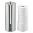thumbnail image 5 of mDesign Stainless Bowl Brush/Toilet Paper Bathroom Holder Stand, Brushed Steel, 5 of 8