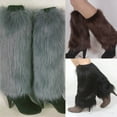 thumbnail image 2 of SPRING PARK Women Adult Elegant Winter Fashion Solid Color Middle Knee Boot Covers Warm Furry Faux Fur Outdoor Leg Warmers Socks, 2 of 3
