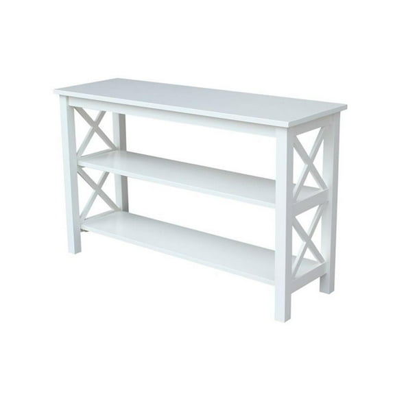 Pemberly Row Wood Traditional Console Table in White