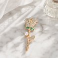 thumbnail image 2 of fuxzkrlz Rhinestone Rose Brooch with Pearl Decor, Strong Buckle Brooch Pin, Alloy Elegant Flower Shape Pin for Coats Shirts Bags Accessories, 2 of 7