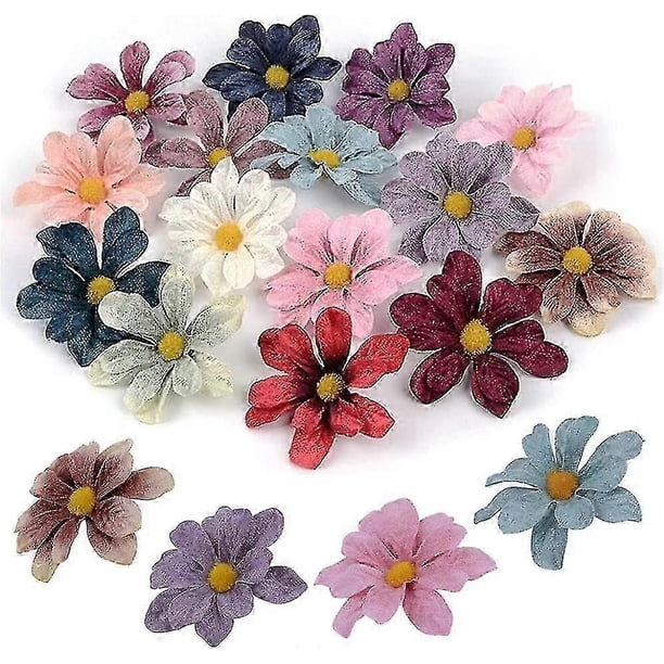 2026 Artificial Flower 50 Pieces Artificial Daisy Artificial Flower Heads Artificial Daisy Flowers Multicolor Daisy Flower Head Artificial Flowers Dec