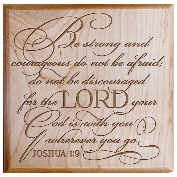 LifeSong Milestones "Be Strong And Courageous" Joshua 1:9 Engraved Keepsake Cremation Urn (Maple)