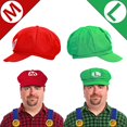 thumbnail image 3 of 1 Super Disfraz Mario Luigi Sombrero Fancy Halloween Mario Sombrero con 4 Guantes 14 Barba 4 Botones Juego de Rol Disfraz Carnaval Niño Hombre Mujer, 3 of 5