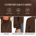 thumbnail image 5 of Asklazy Women's Turtleneck Oversized Sweaters Batwing Long Sleeve Pullover Loose Chunky Knit Jumper,Brown(S-2XL), 5 of 11