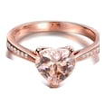 thumbnail image 2 of 1.50 Carat Heart shape Morganite and Diamond in 14k Rose Gold affordable morganite and diamond engagement ring, 2 of 3