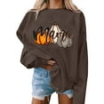 thumbnail image 2 of Lolmot Halloween Sweatshirt for Women Pumpkin Coffee Graphic Sweatshirts Cute Halloween Shirts Fall Pullovers Crewneck Sweatshirt, 2 of 5