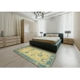 thumbnail image 4 of Ahgly Company Indoor Rectangle Abstract Chrome Gold Yellow Oriental Area Rugs, 6' x 9', 4 of 6