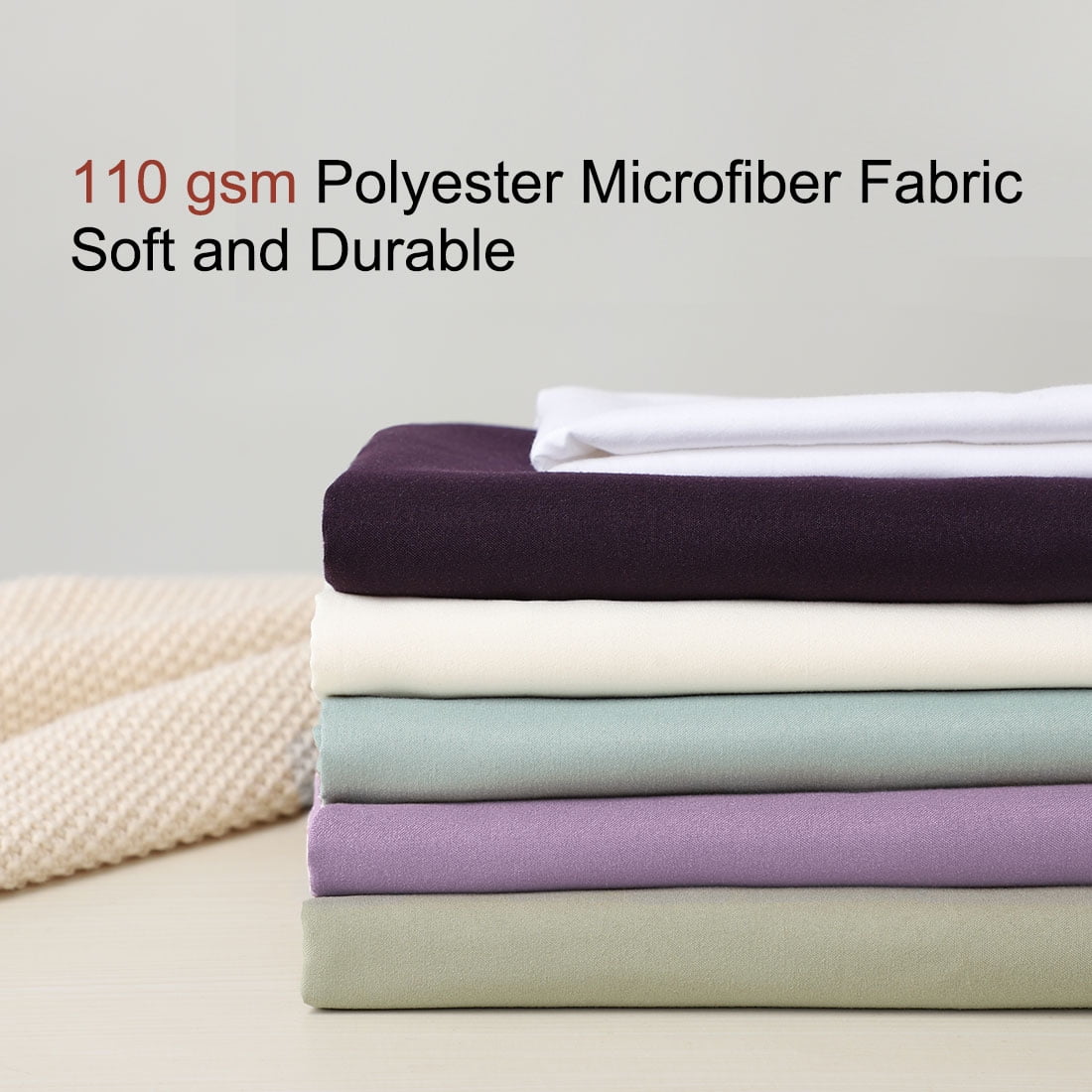 Unique Bargains 4-Piece Soft Microfiber Pillowcases Lavender Standard(20"x26")
