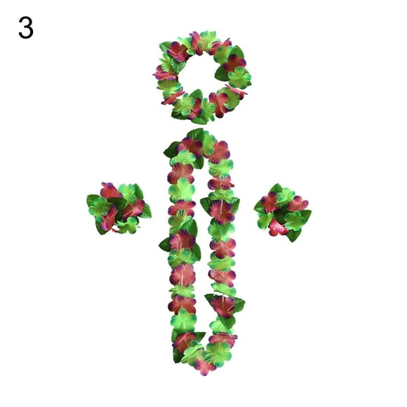 Koszal Lei Kit Couleurs Vibrantes Partie Respirante Favorise Hawaïan Parti Décorations Colliers Lei Bracelet pour l'Extérieur