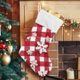 thumbnail image 5 of Red White Diagonal Plaids 3d Snowflakes Christmas Christmas Stockings Large Capacity 18 inch Gift Bag with Hook Xmas Holiday Decor 2 Pack, 5 of 8