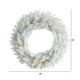 thumbnail image 2 of Nearly Natural PVC Prelit Spruce Clear LED Battery Operated Wreath, 24" (White), 2 of 5