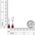 thumbnail image 6 of Gem Stone King 925 Sterling Silver Red Garnet and Pink Moissanite Dangle Earrings for Women with Lab Grown Diamond (4.74 Cttw, Oval 9X7MM), 6 of 6