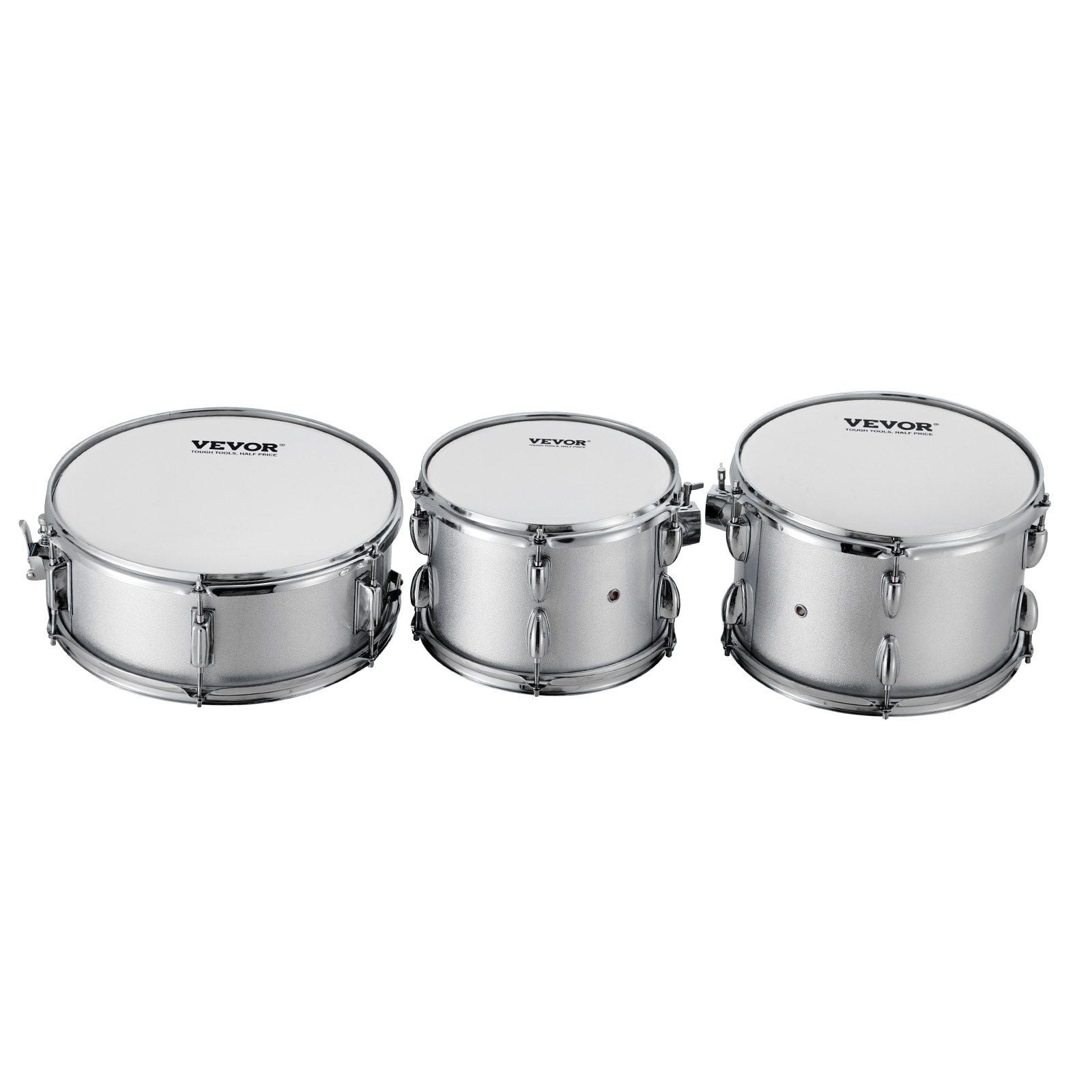Adult Drum Set, 5-Piece, 22 inches Complete Full Size Drum Kit with Bass Toms Snare Floor Drum Adjustable Throne Stands Cymbal Hi-Hat Pedal and Drumsticks, Beginner Drum Kit for Adults, Silver
