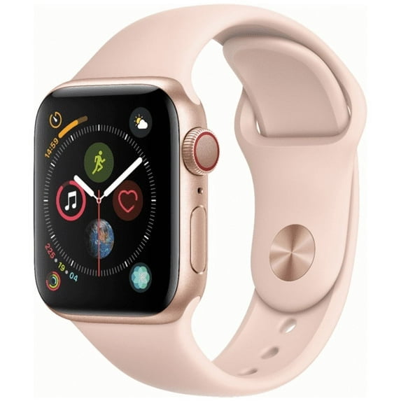 Pre-Owned Apple Watch SE - 40mm - GPS Only - Gold Aluminum - Pink Sand Sports Band - Scratch and Dent