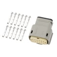 thumbnail image 1 of Conector de arnés de cable de 12 pines Unique Bargains, conector de terminal de cable hembra impermeable para Harley Davidson, 1 juego, 1 of 6