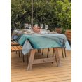 thumbnail image 3 of Outdoor Table Cloth with Umbrella Hole and Zipper, Blue Teal Marble Waterproof Rectangle Tablecloth 60"x102", Modern Ink Painting Abstract Washable Table Cover for Outside Party Patio Picnic, 3 of 8