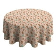 thumbnail image 4 of Pink Christmas Gingerbread and Tree Pattern Round Tablecloth 60"x60",Wrinkle Wipeable Table Cloth for Kitchen Dining Room Picnic Patio Party, 4 of 6