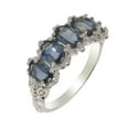 thumbnail image 1 of LBG British Made 14k White Gold Natural Sapphire Womens Eternity Ring - 33 size options - Size 7, 1 of 8