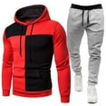 thumbnail image 4 of Sweatsuits For Men Set 2 Piece Big And Tall, Men's Tracksuits Outfit Adult Outfits Hooded Athletic Tracksuit Jogging Suit (XXL,Red), 4 of 4