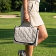 thumbnail image 3 of COEQINE Universal Golf Cart Seat Towel Blanket with 4 Front Pockets & Convenient Fold-Away Design, Fits for EZGO, Yamaha, Club Car and More 2 Person Seats, Hummingbird Flower Beige, 3 of 8