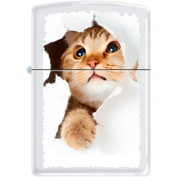 Zippo Lighter-Cat Pet Animal Windproof Lighter (Kitty Cat Inside Hole #Z5564)