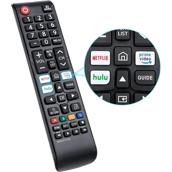 Replacement BN59-01315A Remote Control Compatible with Samsung 4K Crystal UHD 6/7/8/9/TU-7000 Series Smart TV(BN59-01315J/BN59-01315E)