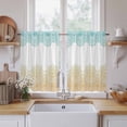 thumbnail image 2 of Teal Yellow Boho Kitchen Curtains, Vintage Ethnic Tribe Abstract Art Light Filtering Window Curtain Panels, 2Pcs Rod Pocket Window Treatments Set for RV Dining Room Study Room 42x54 Inches, 2 of 9