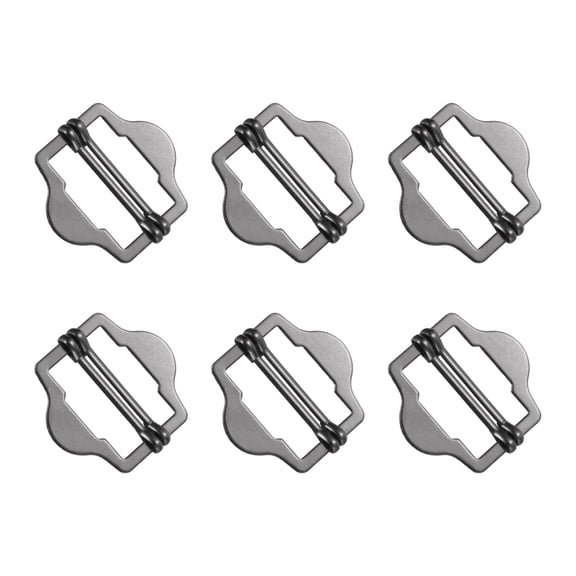 Uxcell 6Pack Metal Adjuster Slide Buckles, 25mm Webbing Strap Roller Pin Clip (Black)