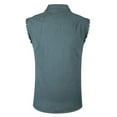 thumbnail image 2 of NUTEXROL Men's Sleeveless Denim/Cotton Shirt Biker Vest 2 Front Pockets, 2 of 5