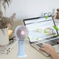 thumbnail image 5 of OutmaxHome Turbo Handheld Fan USB Rechargeable - 3-Speed Silent Mini Fan for Office, Dorm & Travel, 300mAh Battery, Adjustable Tilt Base, 5 of 6