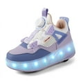 thumbnail image 3 of Kids Wheels Shoes with Lights Rechargeable Roller Skates Shoes Retractable Wheels Shoe LED Flashing Sneakers for Girls Boys Gift, 3 of 18
