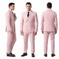 thumbnail image 2 of Beauty-Emily Men’s Double Breasted Suit Set, 2 Pcs Peak Lapel Blazer & Pants, Slim Fit Formal Wear for Wedding, Prom & Party, 2 of 11