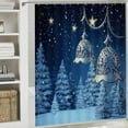 thumbnail image 6 of Fenyluxe Christmas Trees Snow Crescent and Stars Print Shower Curtain, Background Curtain for Showers and Bathtubs, 100% Polyester Bathroom Shower Curtain Set with Hooks 60x72, 6 of 7
