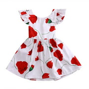 Toddler Infant Kids Baby Girls Summer Dress Princess Party Tutu Dresses for 0-5 Years