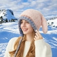 thumbnail image 2 of Hauaitttt Winter Warm Daily Fashionable Elastic Casual Slouchy Hat Suitable for Man and Woman Leather Hat Women Winter Caps Warm Winter Hat Men Large Mens Winter Hat Rabbit Trapper Hat Men Big Hats, 2 of 4