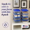 thumbnail image 2 of Homz 12 Qt Stackable Plastic Storage Container w/ Snaplock Lid (8 Pack), 2 of 11