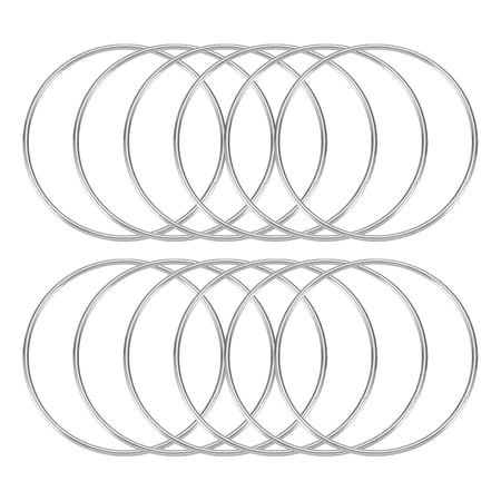 Uxcell 12 Pcs Dream Catcher Rings,Metal Crafts Hoops Floral Hoop 3.5 Inch Macrame Hoops Rings for DIY Crafts Wreath Making Supplies Plant Hangers,Silver