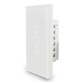 thumbnail image 2 of Lloyd's Smart WiFi Switch - Compatible with Alexa and Google Home, This 100-240V, 15A Switch; Sleek Tempered Glass Design in White. It Controls 3 Separate Units (3-Gang) for Smart Home Integration., 2 of 3